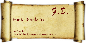 Funk Domán névjegykártya